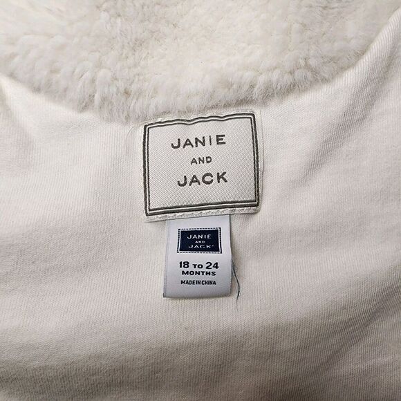 Janie and Jack Ivory Faux Fur Dressy Holiday Formal Coat Jacket 18 to 24 Months - Picture 6 of 8